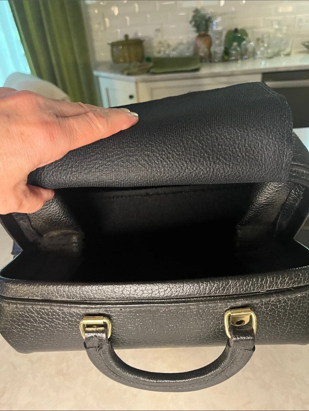 Vintage  Grafco Black Leather Doctor Physician Medical Bag Satchel E9 1542